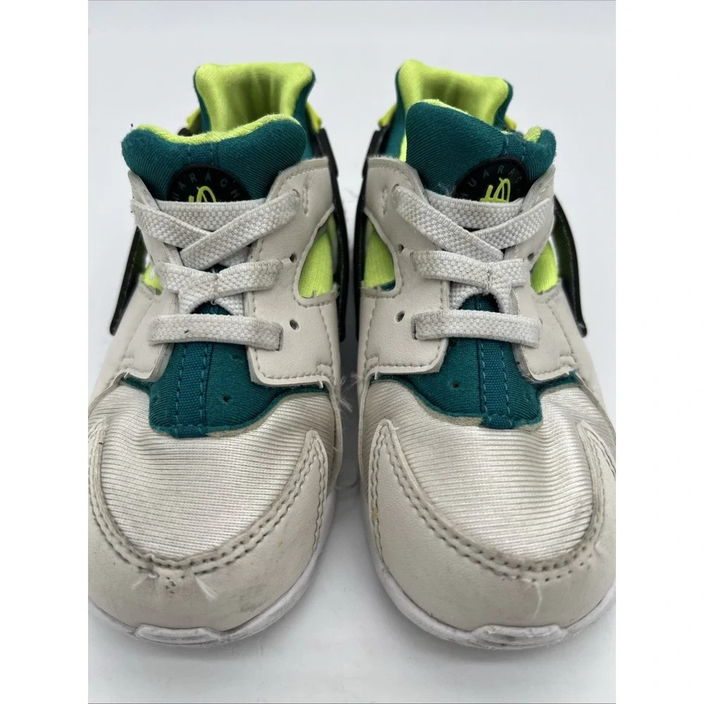 Nike‎ Huarache Run Phantom Volt Bright Spruce 704949-045 Youth US Size 8C Shoes
